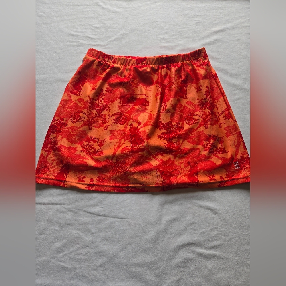 Nike Red and Orange Floral Mini Skirt